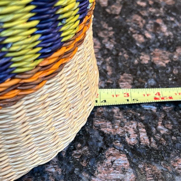 Handwoven Ghana Bolga Market Basket with Leather Wrapped Handles - Picture 8 of 8